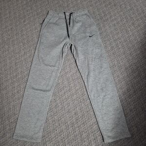 Nike Mens Gray Fleece Joggers with Swoosh